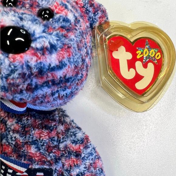 TY Beanie Baby Bear USA, 4th of July New Millennium Edition Red White Blue 2000 - Picture 2 of 7
